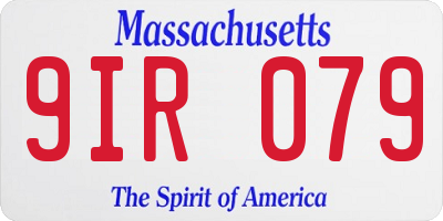 MA license plate 9IR079