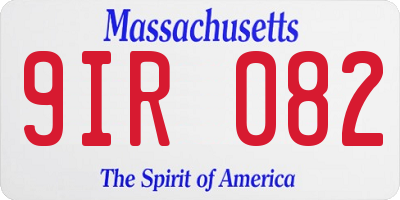 MA license plate 9IR082