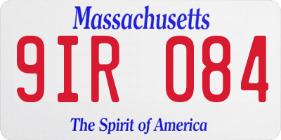 MA license plate 9IR084
