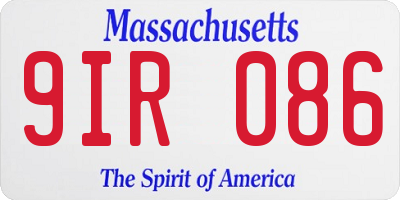 MA license plate 9IR086