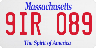 MA license plate 9IR089