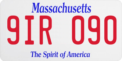 MA license plate 9IR090