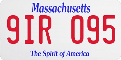 MA license plate 9IR095
