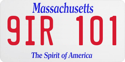 MA license plate 9IR101