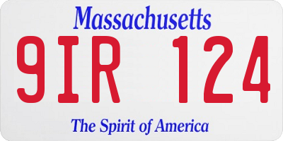 MA license plate 9IR124