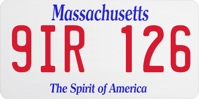 MA license plate 9IR126