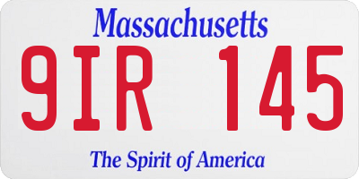 MA license plate 9IR145