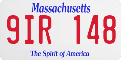 MA license plate 9IR148