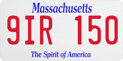 MA license plate 9IR150