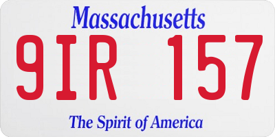 MA license plate 9IR157
