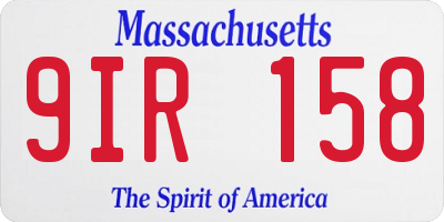 MA license plate 9IR158
