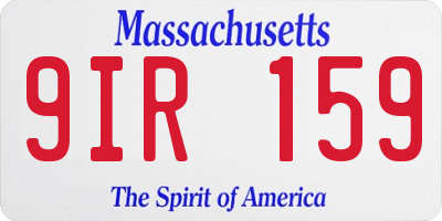 MA license plate 9IR159