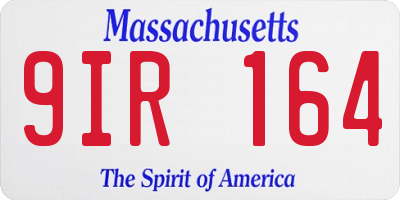 MA license plate 9IR164
