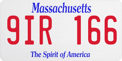 MA license plate 9IR166