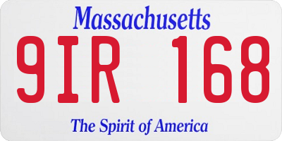 MA license plate 9IR168