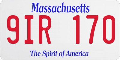 MA license plate 9IR170
