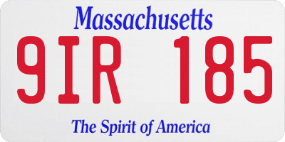 MA license plate 9IR185