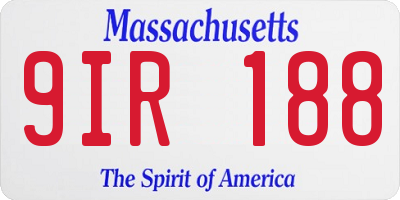 MA license plate 9IR188