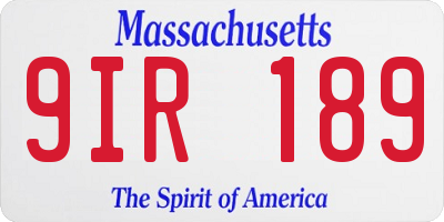 MA license plate 9IR189