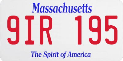 MA license plate 9IR195