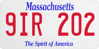 MA license plate 9IR202