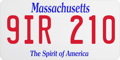 MA license plate 9IR210