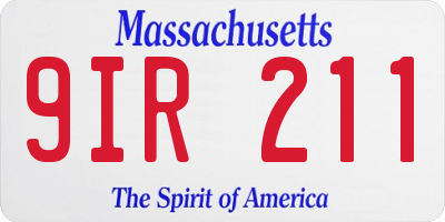 MA license plate 9IR211