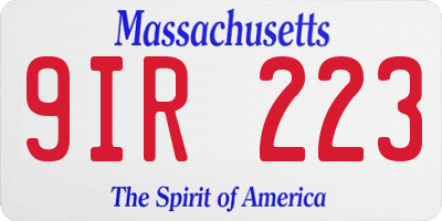 MA license plate 9IR223