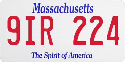 MA license plate 9IR224