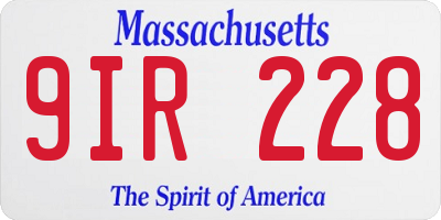 MA license plate 9IR228
