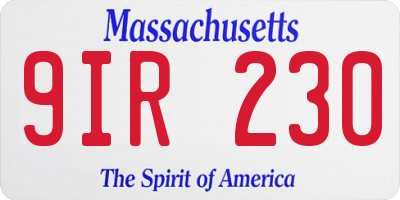 MA license plate 9IR230