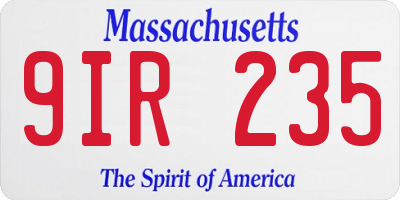 MA license plate 9IR235