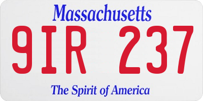 MA license plate 9IR237