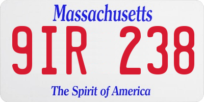MA license plate 9IR238