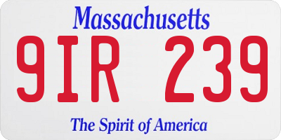 MA license plate 9IR239