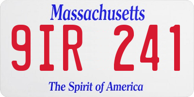 MA license plate 9IR241
