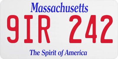 MA license plate 9IR242