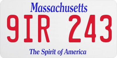 MA license plate 9IR243
