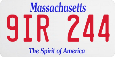 MA license plate 9IR244