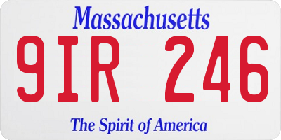 MA license plate 9IR246