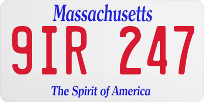 MA license plate 9IR247