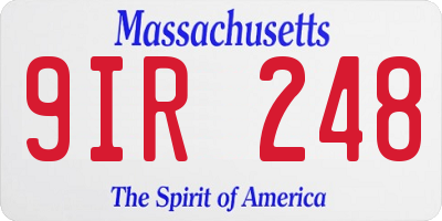 MA license plate 9IR248