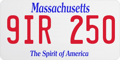 MA license plate 9IR250