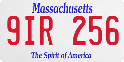 MA license plate 9IR256