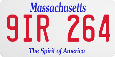 MA license plate 9IR264