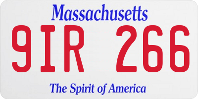 MA license plate 9IR266