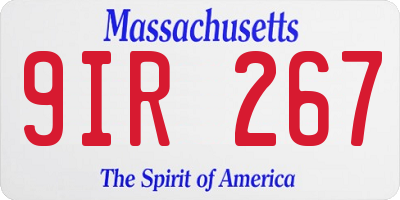 MA license plate 9IR267