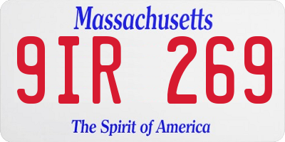 MA license plate 9IR269