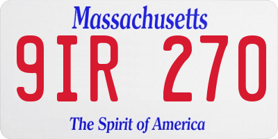 MA license plate 9IR270