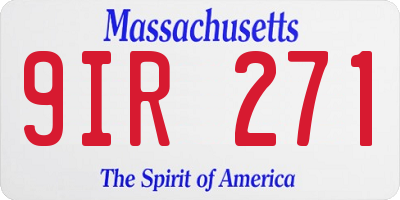 MA license plate 9IR271